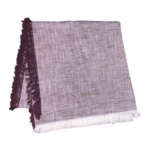 Threshold berry woven fringe shower curtain